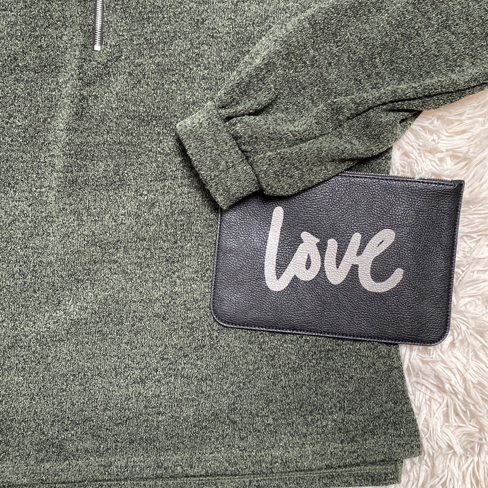 White Birch 1/4 Zip Pullover 💗 Forest Green & Black - Picture 9 of 16